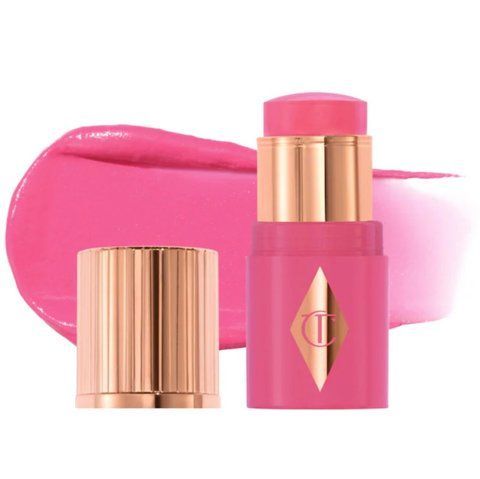 Рум'яна для щік та губ у формі стіка Charlotte Tilbury Mini Unreal Lip + Cheek Glow Blush Stick відтінок Pinky Glow, міні 3 гр  000205 фото