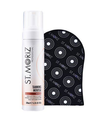 Набір для автозасмаги рукавичка + мус St.Moriz Tanning Mousse відтінок Medium, 200 мл  000089 фото