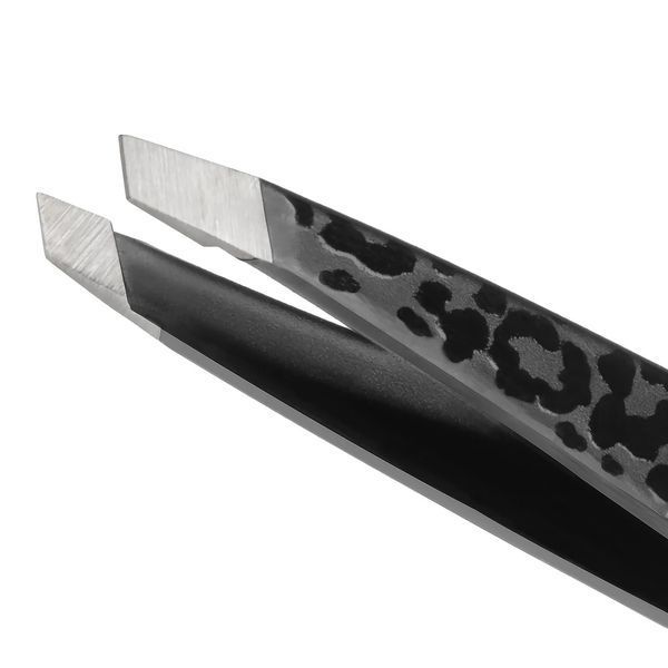 Пинцет для бровей Tweezerman Black Leopard Mini Slant Tweezer, 7 см 2854669022 фото