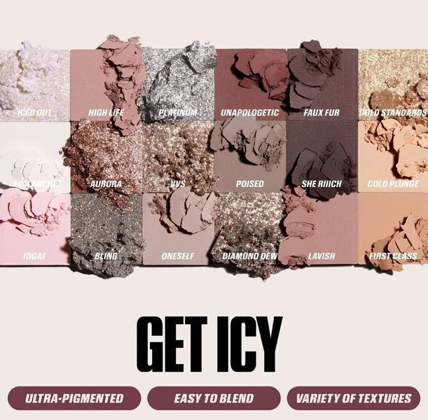 Палетка тіней HUDA BEAUTY Icy Nude Eyeshadow Palette, 16.1 гр  2852622047 фото