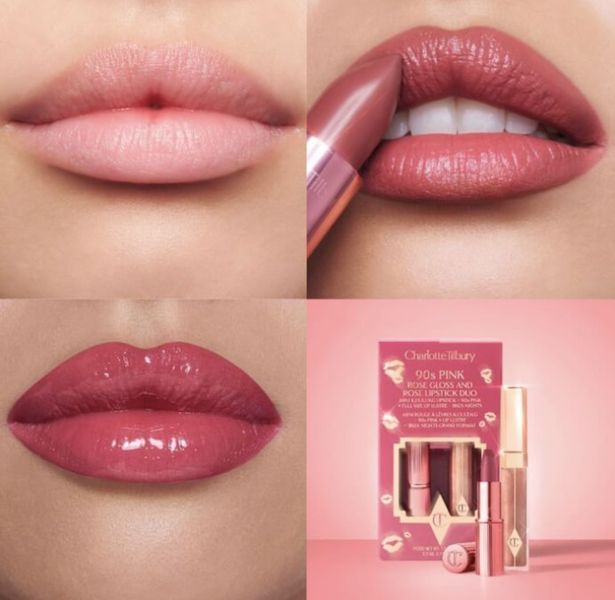 Набір для губ Charlotte Tilbury K.I.S.S.I.N.G Lipstick and Lip Gloss Duos - 90s Pink 000054 фото