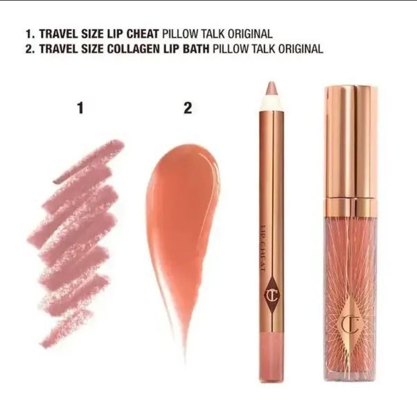 Набір для губ Charlotte Tilbury Pillow Talk Mini Glossy Lips Duo Pillow Talk Original 000161 фото