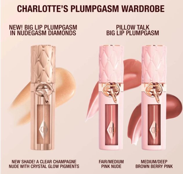 Блиск для губ Charlotte Tilbury Plumpgasm Plumping Lip Gloss, відтінок Nudegasm Diamonds 000179 фото