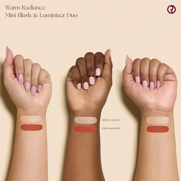 Набор для лица (румяна и хайлайтер) Rare Beauty by Selena Gomez Mini Warm Radiance Blush & Luminizer Duo Makeup Gift Set 2917657947 фото