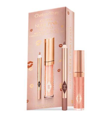 Набір для губ Charlotte Tilbury Glossy Nude Pink Lip Duo (Iconic Nude / Pillow Talk)  000123 фото