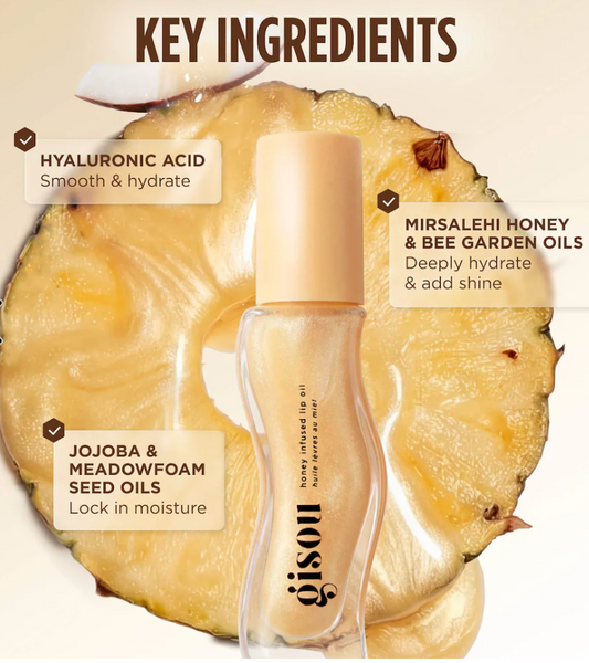 Олія для губ Gisou Honey Infused Hydrating Lip Oil, відтінок Pineapple Pout 000137 фото